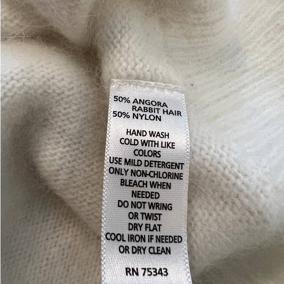 Cynthia Rowley Angora Rabbit Hair Blend Sweater Three Quarter Sleeves Size Small - Picture 5 of 5